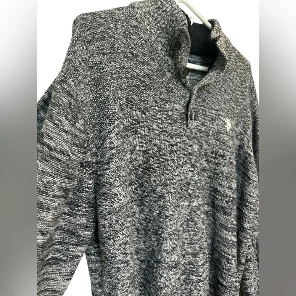 US Polo Assn Sweater Mens Long Sleeve 1/4 Button Pullover sweater